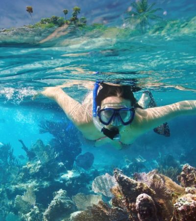 Snorkeling in Carribean sea